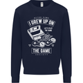 I Grew up on the Gamer Funny Gaming Mens Sweatshirt Jumper Navy Blue