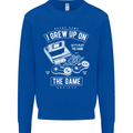 I Grew up on the Gamer Funny Gaming Mens Sweatshirt Jumper Royal Blue