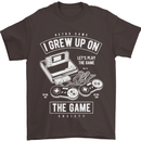 I Grew up on the Gamer Funny Gaming Mens T-Shirt Cotton Gildan Dark Chocolate