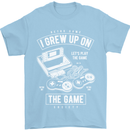 I Grew up on the Gamer Funny Gaming Mens T-Shirt Cotton Gildan Light Blue