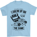 I Grew up on the Gamer Funny Gaming Mens T-Shirt Cotton Gildan Light Blue