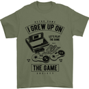 I Grew up on the Gamer Funny Gaming Mens T-Shirt Cotton Gildan Military Green