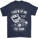 I Grew up on the Gamer Funny Gaming Mens T-Shirt Cotton Gildan Navy Blue