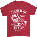 I Grew up on the Gamer Funny Gaming Mens T-Shirt Cotton Gildan Red
