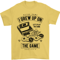 I Grew up on the Gamer Funny Gaming Mens T-Shirt Cotton Gildan Yellow