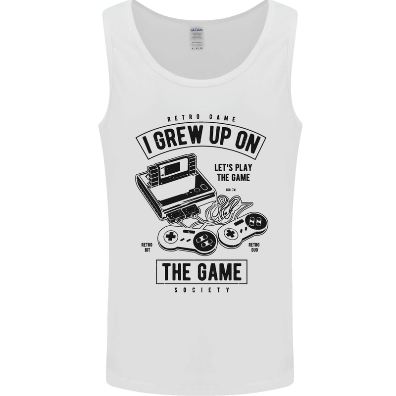 I Grew up on the Gamer Funny Gaming Mens Vest Tank Top White