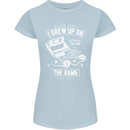 I Grew up on the Gamer Funny Gaming Womens Petite Cut T-Shirt Light Blue