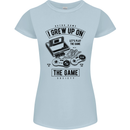 I Grew up on the Gamer Funny Gaming Womens Petite Cut T-Shirt Light Blue