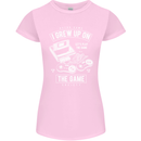 I Grew up on the Gamer Funny Gaming Womens Petite Cut T-Shirt Light Pink