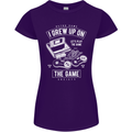 I Grew up on the Gamer Funny Gaming Womens Petite Cut T-Shirt Purple