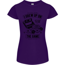 I Grew up on the Gamer Funny Gaming Womens Petite Cut T-Shirt Purple