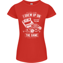 I Grew up on the Gamer Funny Gaming Womens Petite Cut T-Shirt Red