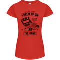 I Grew up on the Gamer Funny Gaming Womens Petite Cut T-Shirt Red