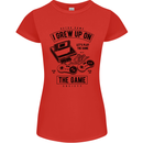 I Grew up on the Gamer Funny Gaming Womens Petite Cut T-Shirt Red