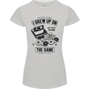 I Grew up on the Gamer Funny Gaming Womens Petite Cut T-Shirt Sports Grey