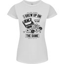 I Grew up on the Gamer Funny Gaming Womens Petite Cut T-Shirt White