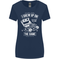 I Grew up on the Gamer Funny Gaming Womens Wider Cut T-Shirt Navy Blue