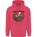 I Hate Dogs Funny Cat Lover Childrens Kids Hoodie Heliconia