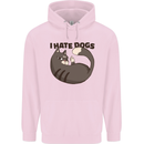 I Hate Dogs Funny Cat Lover Childrens Kids Hoodie Light Pink
