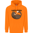 I Hate Dogs Funny Cat Lover Childrens Kids Hoodie Orange