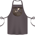 I Hate Dogs Funny Cat Lover Cotton Apron 100% Organic Dark Grey