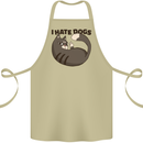 I Hate Dogs Funny Cat Lover Cotton Apron 100% Organic Khaki