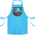 I Hate Dogs Funny Cat Lover Cotton Apron 100% Organic Turquoise