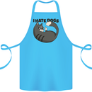 I Hate Dogs Funny Cat Lover Cotton Apron 100% Organic Turquoise