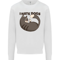 I Hate Dogs Funny Cat Lover Kids Sweatshirt Jumper White