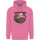 I Hate Dogs Funny Cat Lover Mens 80% Cotton Hoodie Azelea