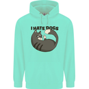 I Hate Dogs Funny Cat Lover Mens 80% Cotton Hoodie Peppermint