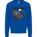 I Hate Dogs Funny Cat Lover Mens Sweatshirt Jumper Royal Blue