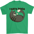 I Hate Dogs Funny Cat Lover Mens T-Shirt Cotton Gildan Irish Green