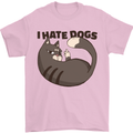 I Hate Dogs Funny Cat Lover Mens T-Shirt Cotton Gildan Light Pink