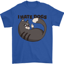 I Hate Dogs Funny Cat Lover Mens T-Shirt Cotton Gildan Royal Blue