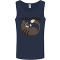 I Hate Dogs Funny Cat Lover Mens Vest Tank Top Navy Blue