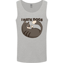 I Hate Dogs Funny Cat Lover Mens Vest Tank Top Sports Grey