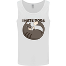 I Hate Dogs Funny Cat Lover Mens Vest Tank Top White