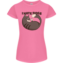 I Hate Dogs Funny Cat Lover Womens Petite Cut T-Shirt Azalea