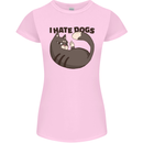 I Hate Dogs Funny Cat Lover Womens Petite Cut T-Shirt Light Pink