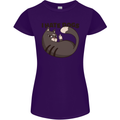 I Hate Dogs Funny Cat Lover Womens Petite Cut T-Shirt Purple