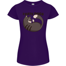 I Hate Dogs Funny Cat Lover Womens Petite Cut T-Shirt Purple