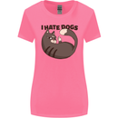 I Hate Dogs Funny Cat Lover Womens Wider Cut T-Shirt Azalea