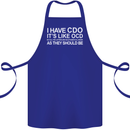 I Have OCD Funny Slogan Cotton Apron 100% Organic Royal Blue