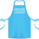 I Have OCD Funny Slogan Cotton Apron 100% Organic Turquoise
