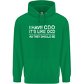 I Have OCD Funny Slogan Mens 80% Cotton Hoodie Irish Green
