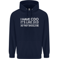 I Have OCD Funny Slogan Mens 80% Cotton Hoodie Navy Blue