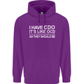 I Have OCD Funny Slogan Mens 80% Cotton Hoodie Purple