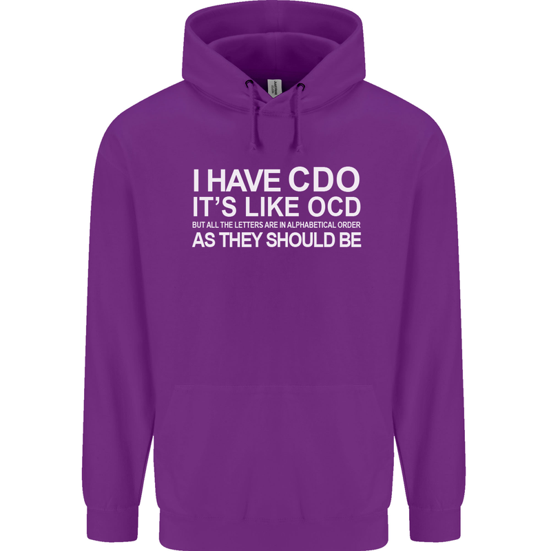 I Have OCD Funny Slogan Mens 80% Cotton Hoodie Purple