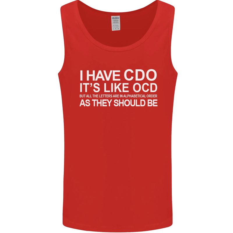 I Have OCD Funny Slogan Mens Vest Tank Top Red
